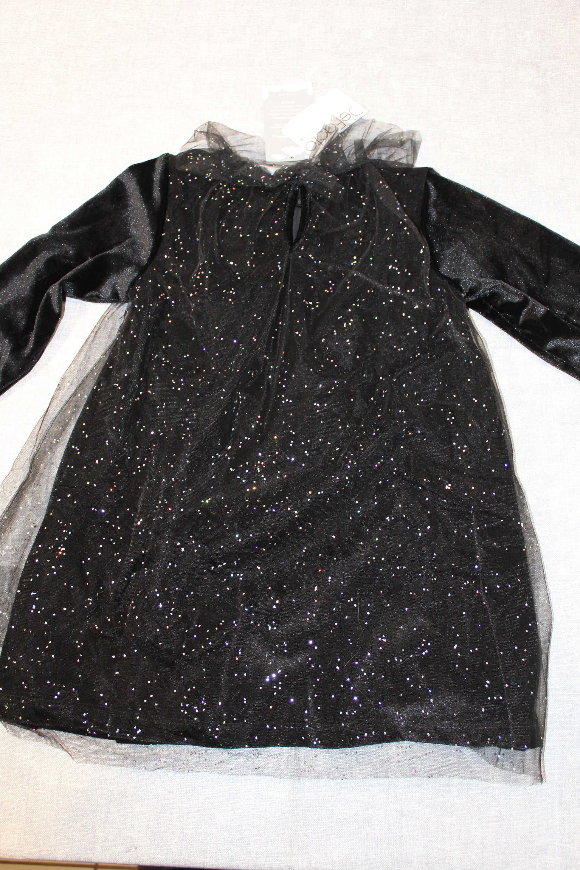 98/104 schwarzes Glitzerkleid 