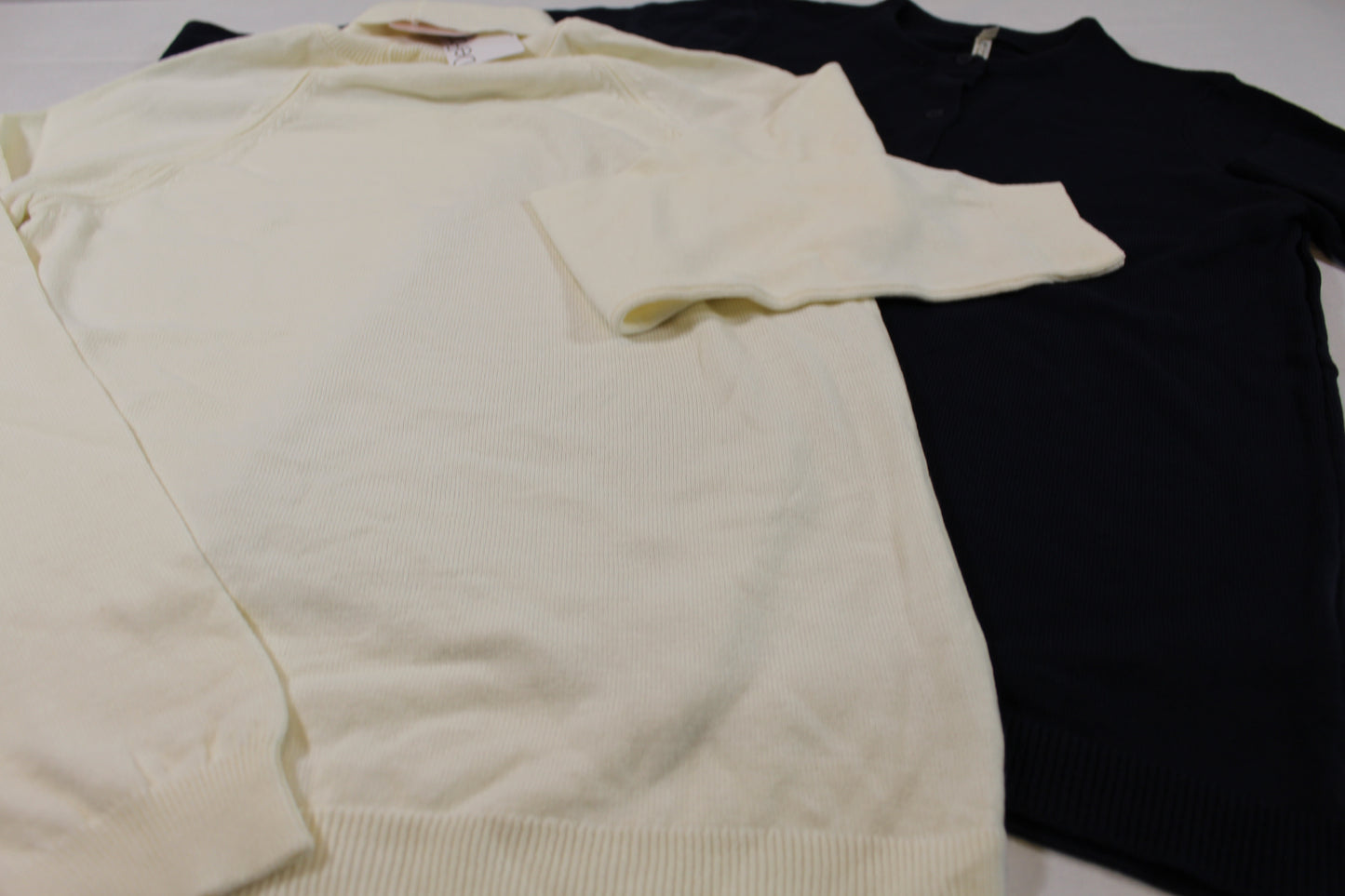 Set Blaue Strikteste Weißer Rollgragenpullover Mädchen 158/164