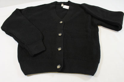 158/164 Stylische Striktweste Mädchen Schwarz