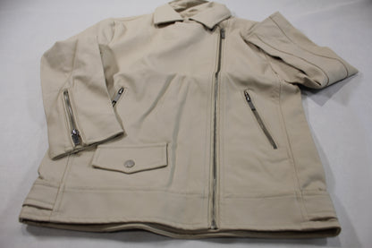 128/134 Lederjacke Beige Mädchen