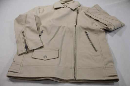 128/134 Lederjacke Beige Mädchen