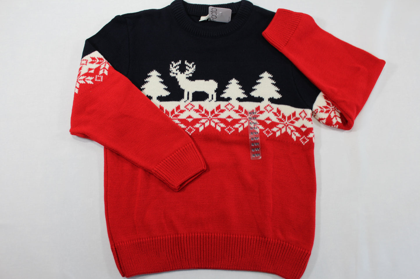 128/134 Weihnachtlicher Pullover Jungs
