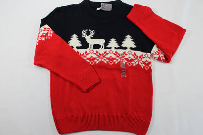 128/134 Weihnachtlicher Pullover Jungs