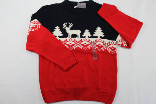 128/134 Weihnachtlicher Pullover Jungs