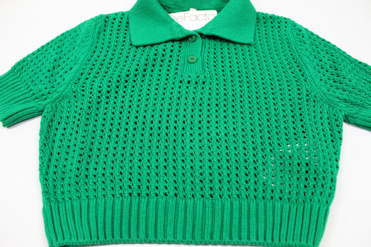 Set Schöne Strickpullover kurz Grün Lang Weiß Mädchen 122/128