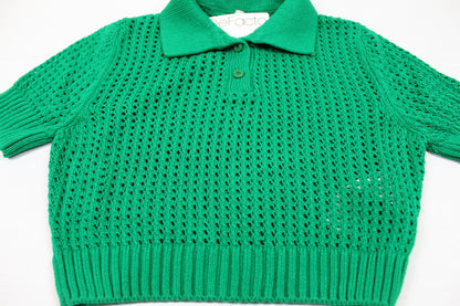 Set Schöne Strickpullover kurz Grün Lang Weiß Mädchen 122/128