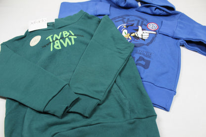 Set Zwei  Hoods Blau Grün mit Stylischen Motiven Jungs 122/128