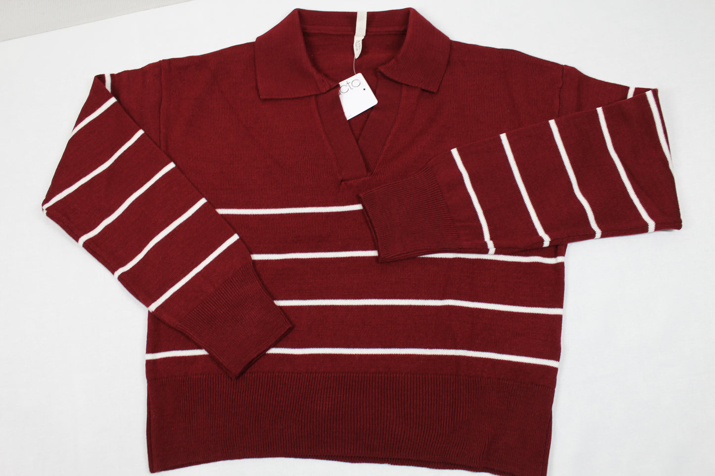Rotgestreifter Pullover Mädchen 134/140