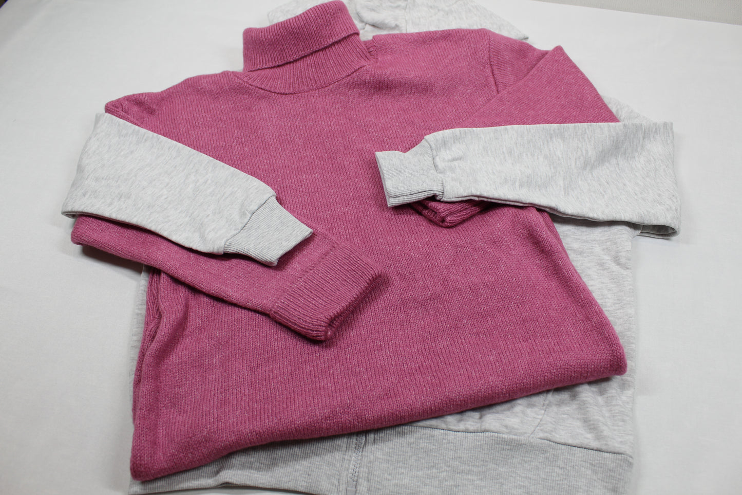  Set Stylische Weste Grau Rollkragenpullover Pik Mädchen 134/140