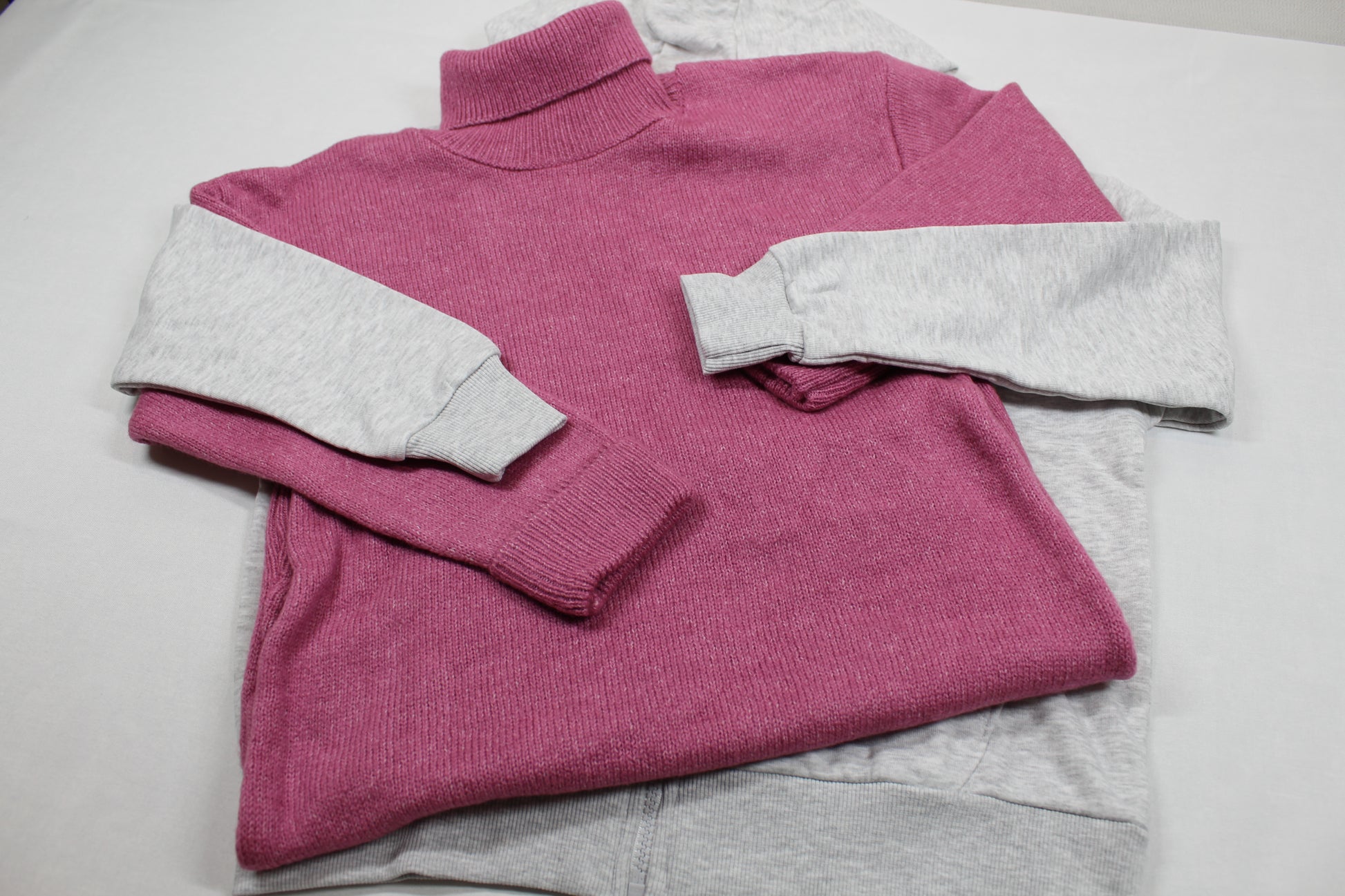  Set Stylische Weste Grau Rollkragenpullover Pik Mädchen 134/140