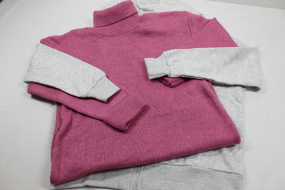  Set Stylische Weste Grau Rollkragenpullover Pik Mädchen 134/140