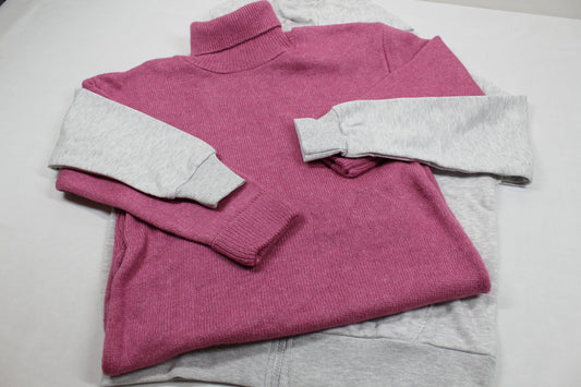  Set Stylische Weste Grau Rollkragenpullover Pik Mädchen 134/140