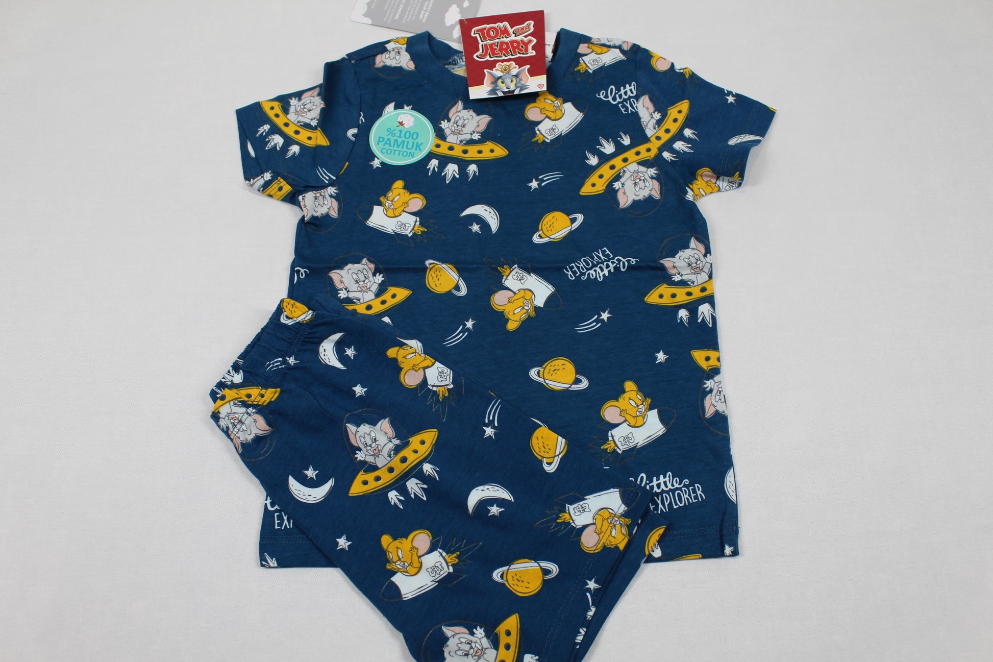 Leichter Zweiteiler T-Shirt Kurze Hose Motiv Tom & Jerry Jungs 98/104