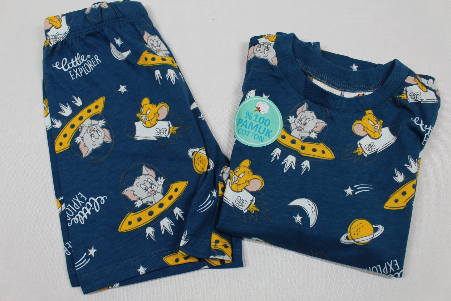 Leichter Zweiteiler T-Shirt Kurze Hose Motiv Tom & Jerry Jungs 98/104
