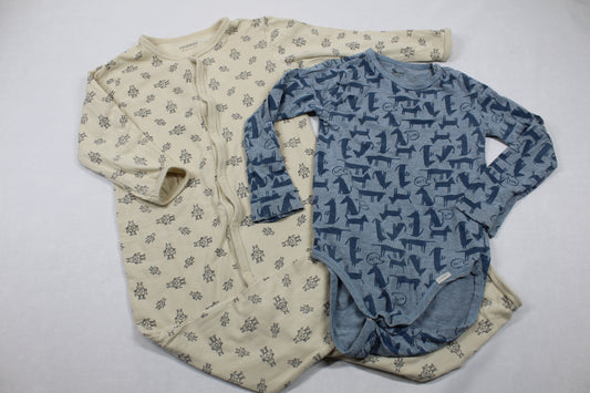 Set Bodys Jungs Beige Blau 92/98