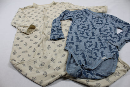 Set Bodys Jungs Beige Blau 92/98