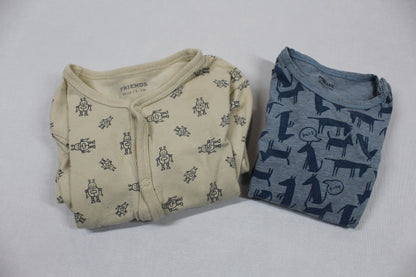 Set Bodys Jungs Beige Blau 92/98