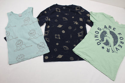 Set Drei Teile Langarm Shirt T-Shirt mit Motiv Jungs 116/122
