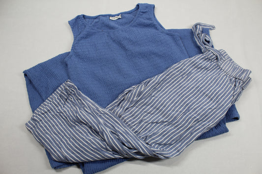 Set Leichte Sommer Hosen Kombination Blau Mädchen 134/140
