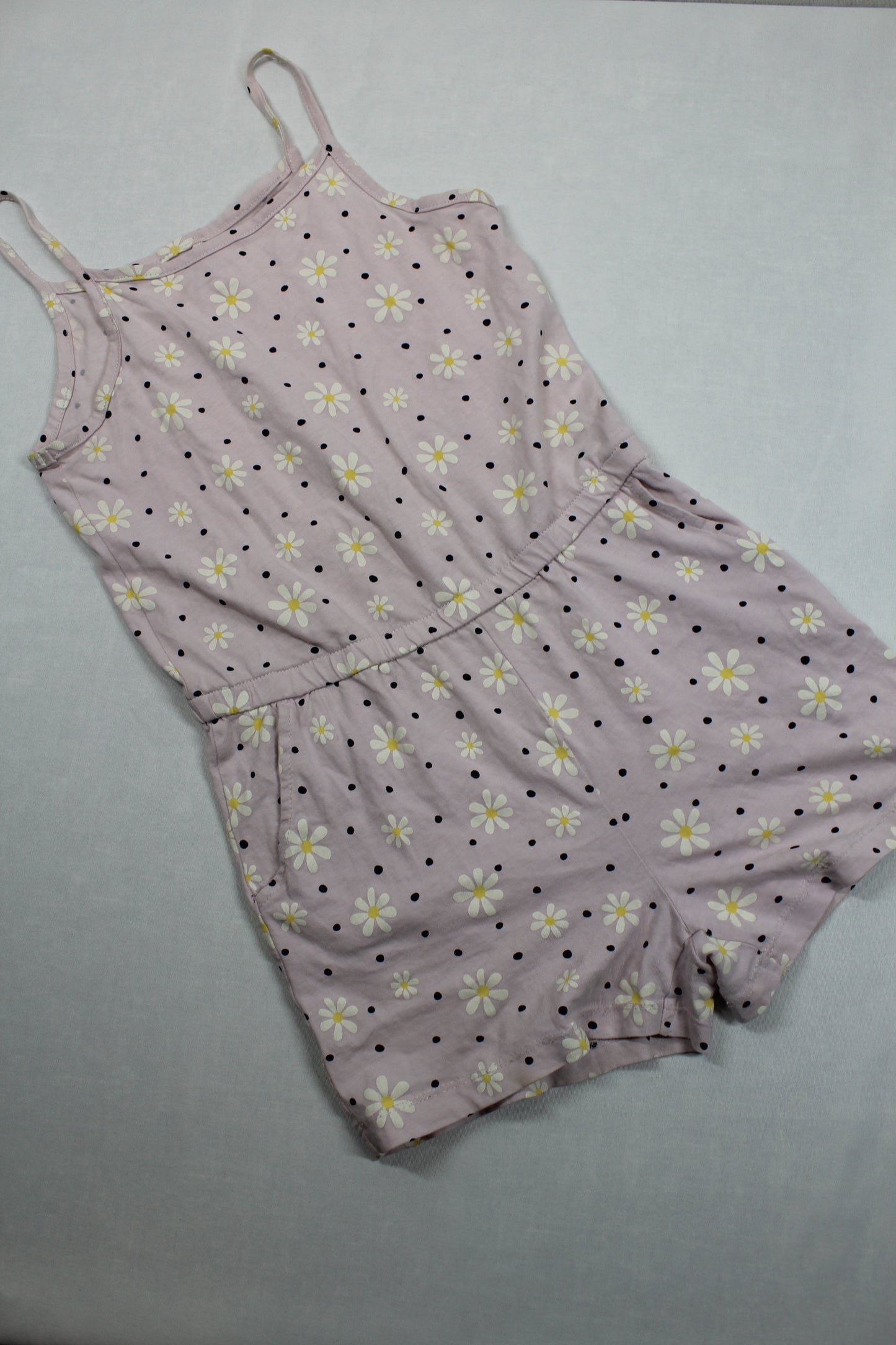 Set T-Shirt Blau Punkte Kombination Hose T-Shirt Rosa Blumenmuster Mädchen 134/140