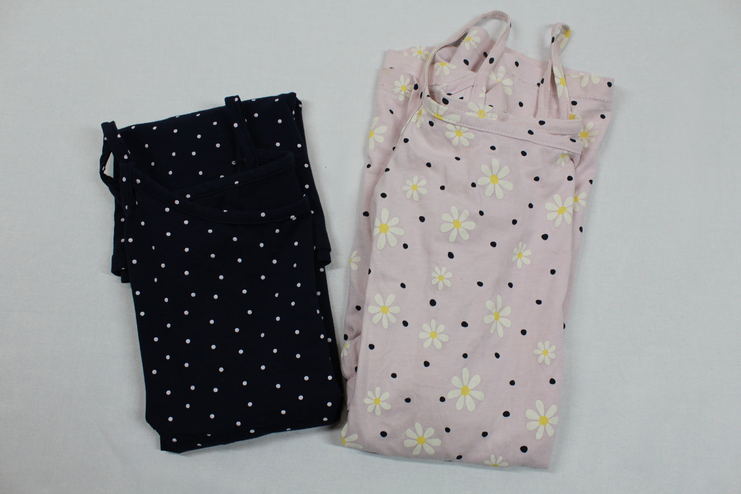 Set T-Shirt Blau Punkte Kombination Hose T-Shirt Rosa Blumenmuster Mädchen 134/140