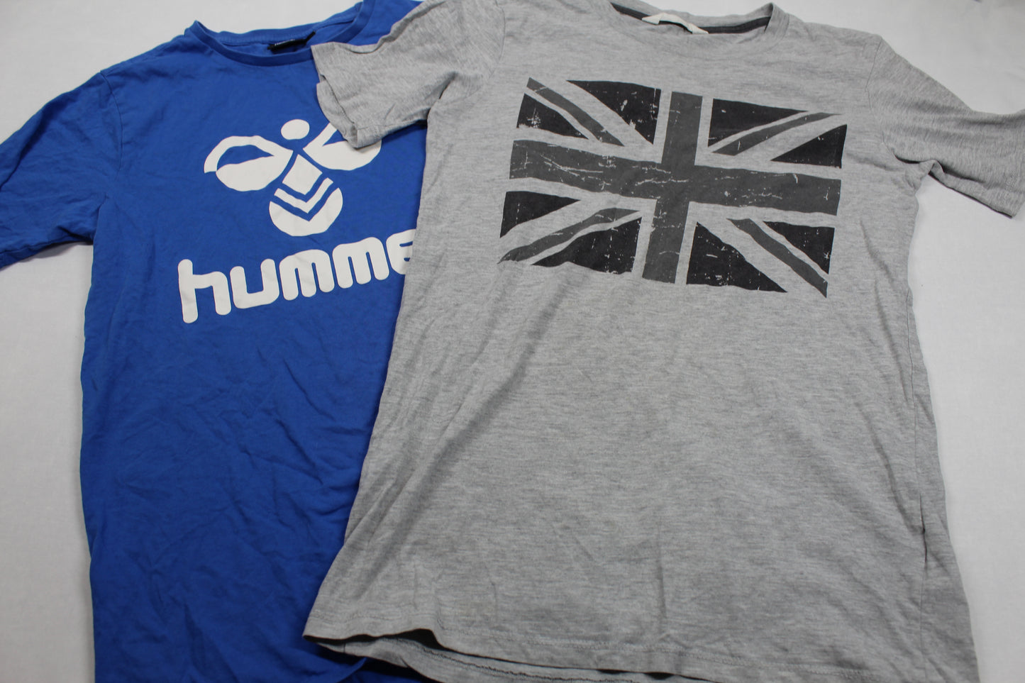 Stylisches Set T-Shirts Motiv Blau Grau Jungs 158/164