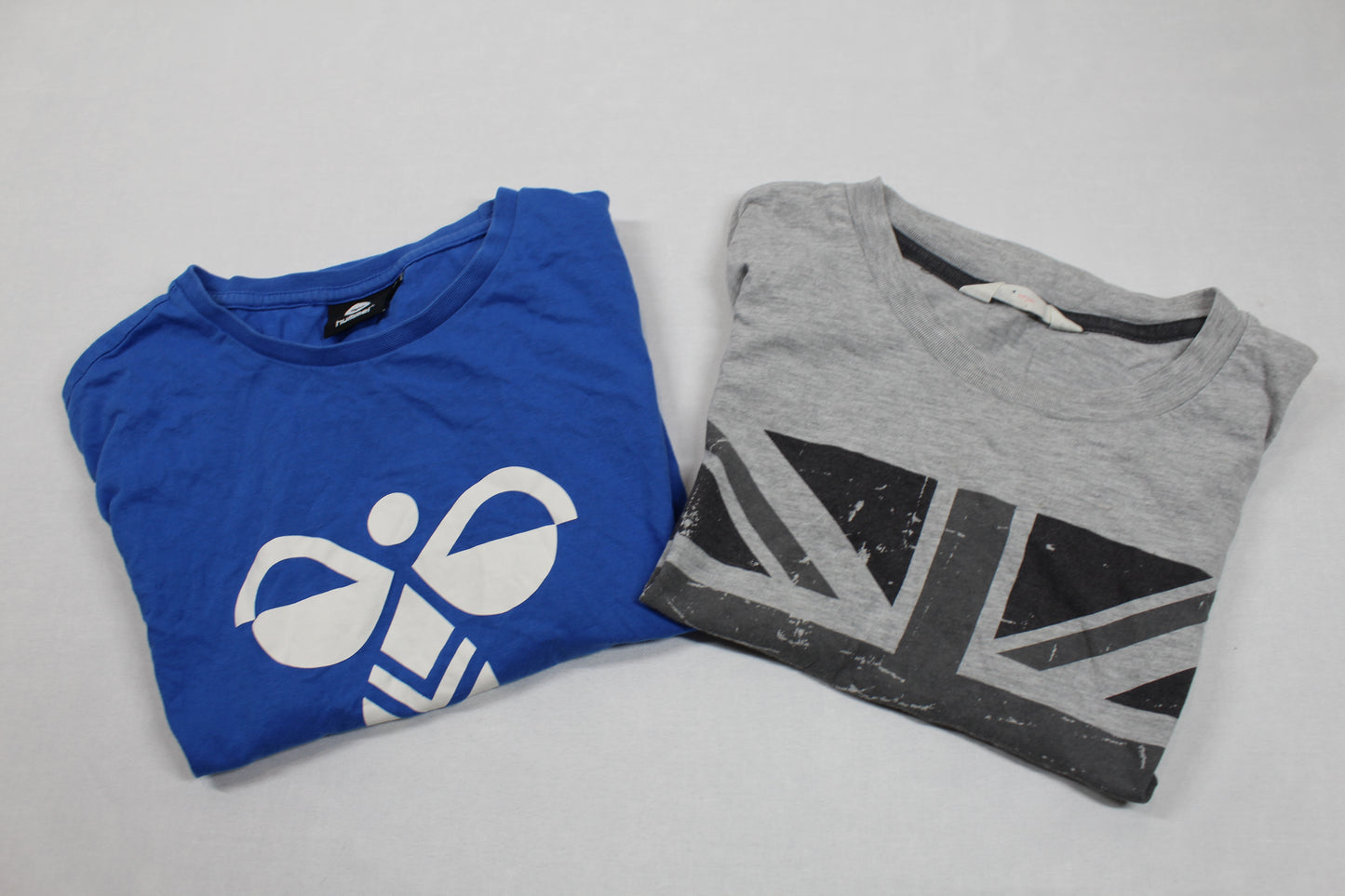 Stylisches Set T-Shirts Motiv Blau Grau Jungs 158/164