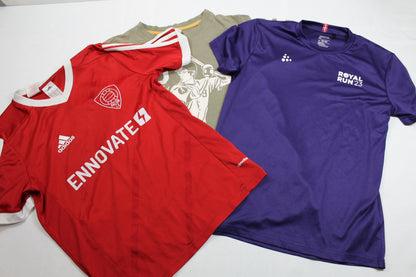 Dreierset T-Shit Art Trikot Motiv Rot Lila Beige Jungs 158/164