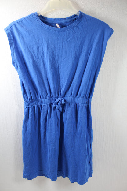 Set Blaues Kleid Leicht Jumpsuit Herzen Motiv Mädchen 146/152