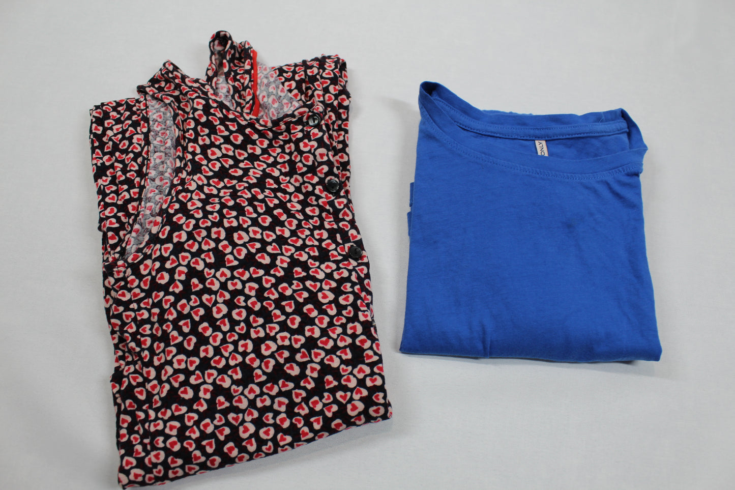Set Blaues Kleid Leicht Jumpsuit Herzen Motiv Mädchen 146/152