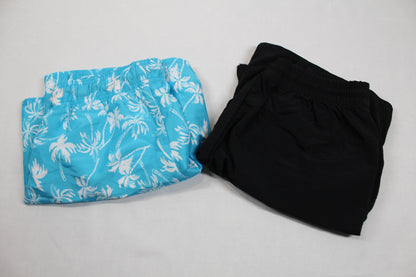 Set Kurze Hosen (Bademode) Schwarz Hellblau mit Motiv Jungs 146/152
