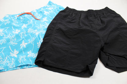 Set Kurze Hosen (Bademode) Schwarz Hellblau mit Motiv Jungs 146/152