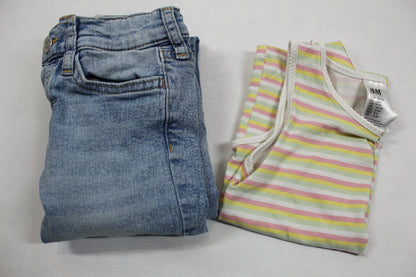 Set Top Gestreift Bluejeans Mädchen 110/116