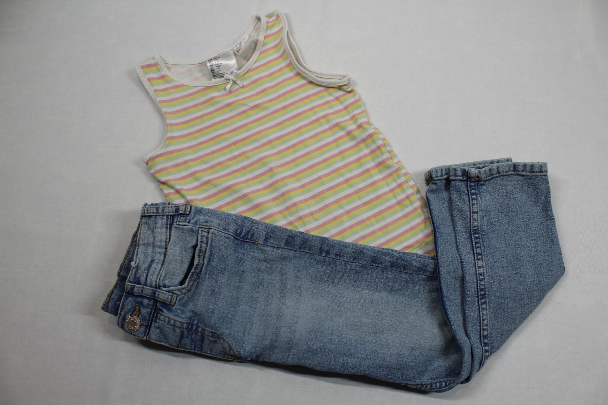 Set Top Gestreift Bluejeans Mädchen 110/116