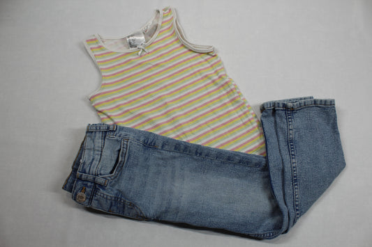 Set Top Gestreift Bluejeans Mädchen 110/116
