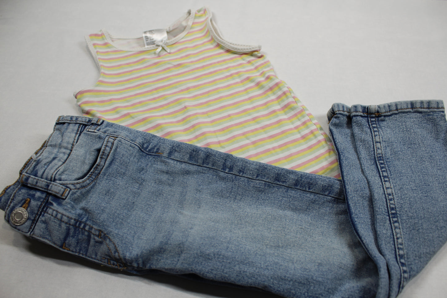 Set Top Gestreift Bluejeans Mädchen 110/116