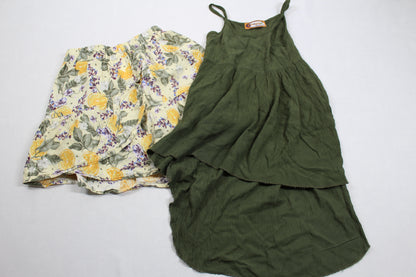Leichtes Kleid Grün Kurzer leichter Rock Mädchen 110/116