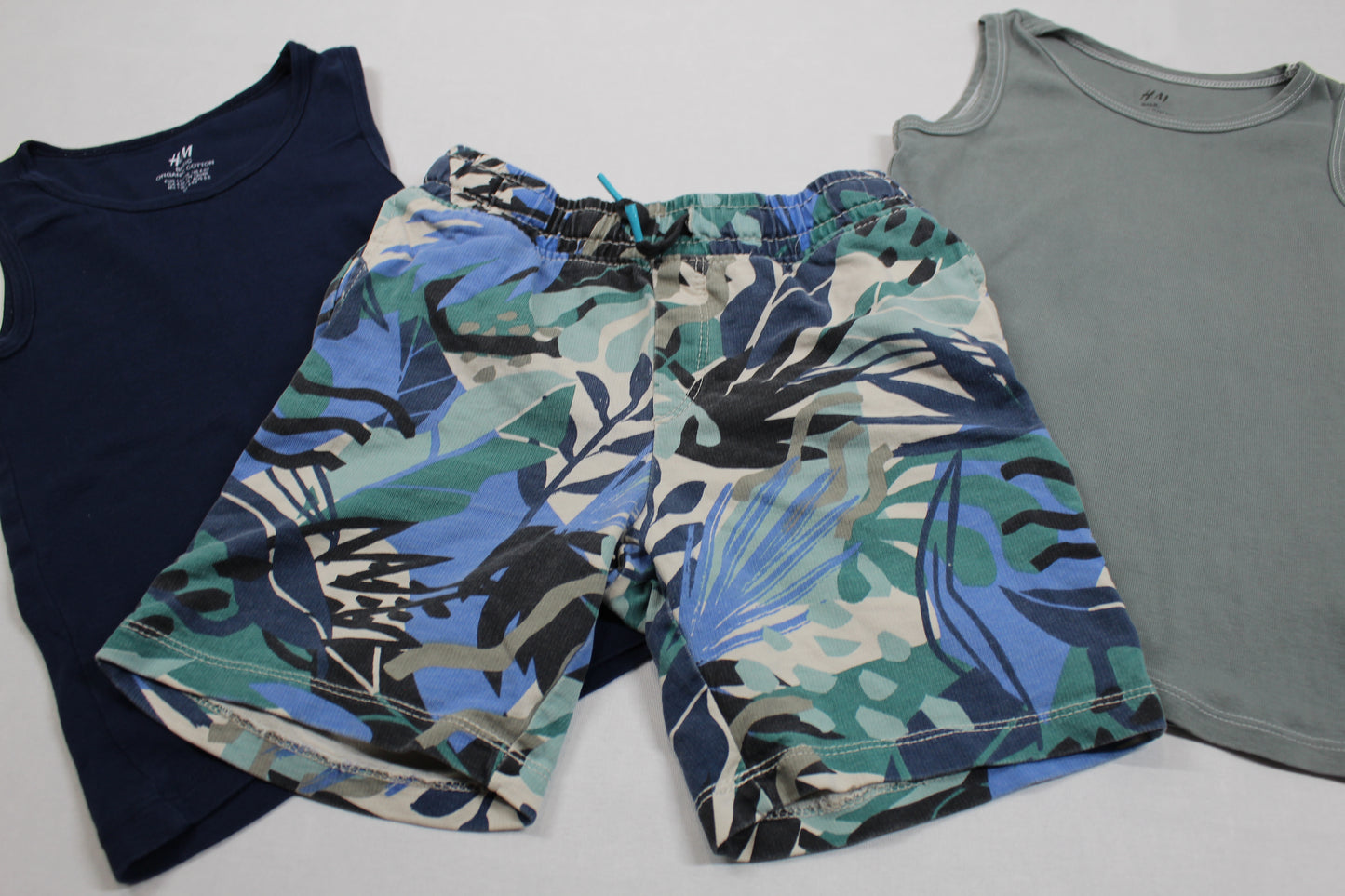 Set Zwei T-Shirts Ärmels Uni Bunte Kurze Hose Jungs 110/116