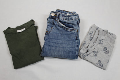 Set Zwei T-Shirts Uni Motiv Bluejeans Jungs 110/116