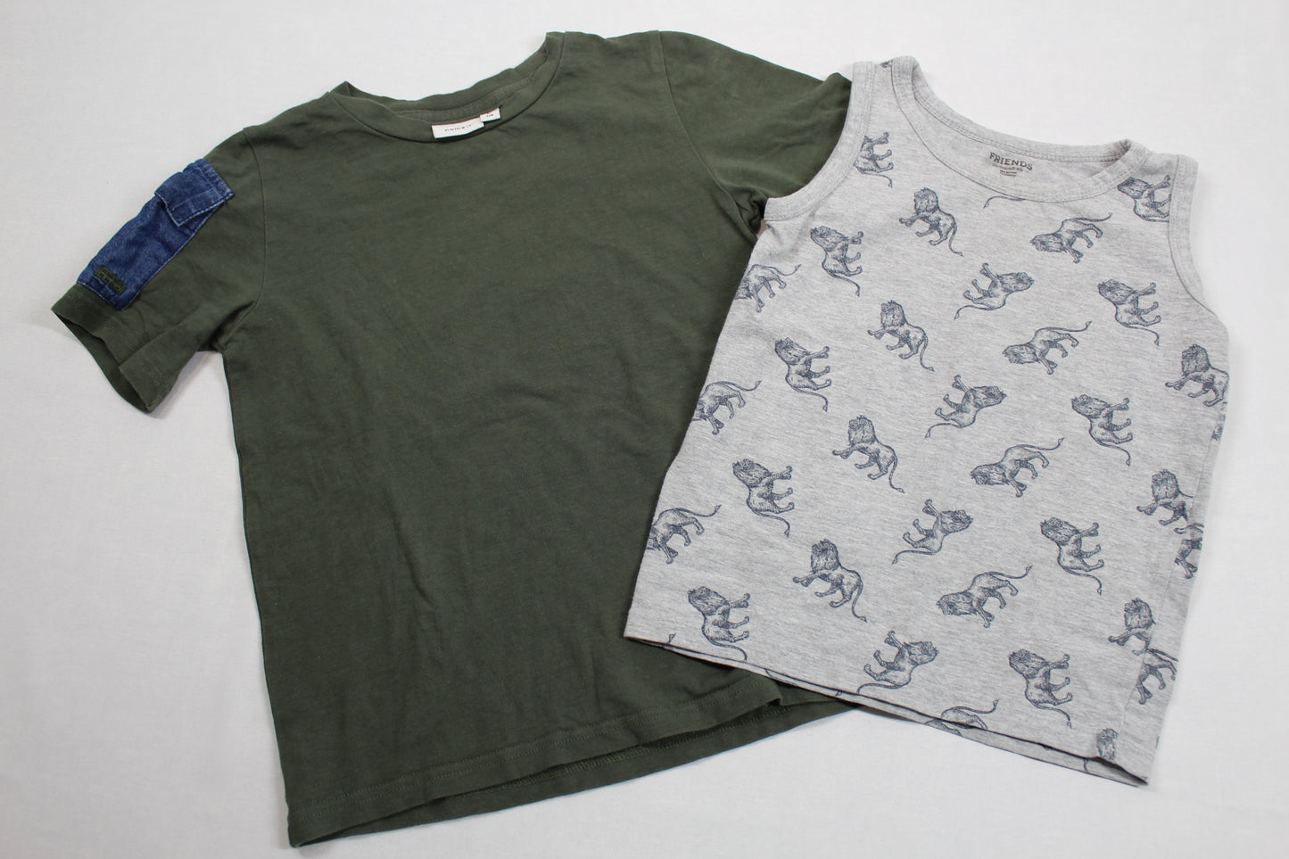 Set Zwei T-Shirts Uni Motiv Bluejeans Jungs 110/116