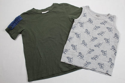 Set Zwei T-Shirts Uni Motiv Bluejeans Jungs 110/116