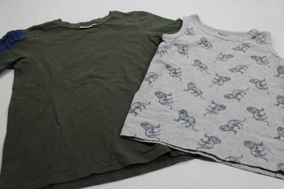 Set Zwei T-Shirts Uni Motiv Bluejeans Jungs 110/116