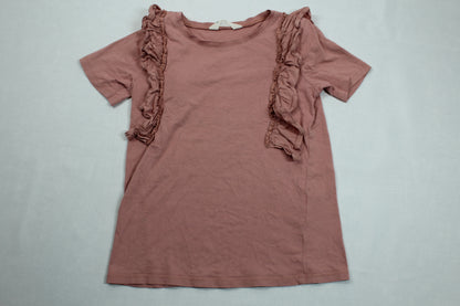 Set Jeansrock T-Shirts Uni Grün Rosa Mädchen 122/128