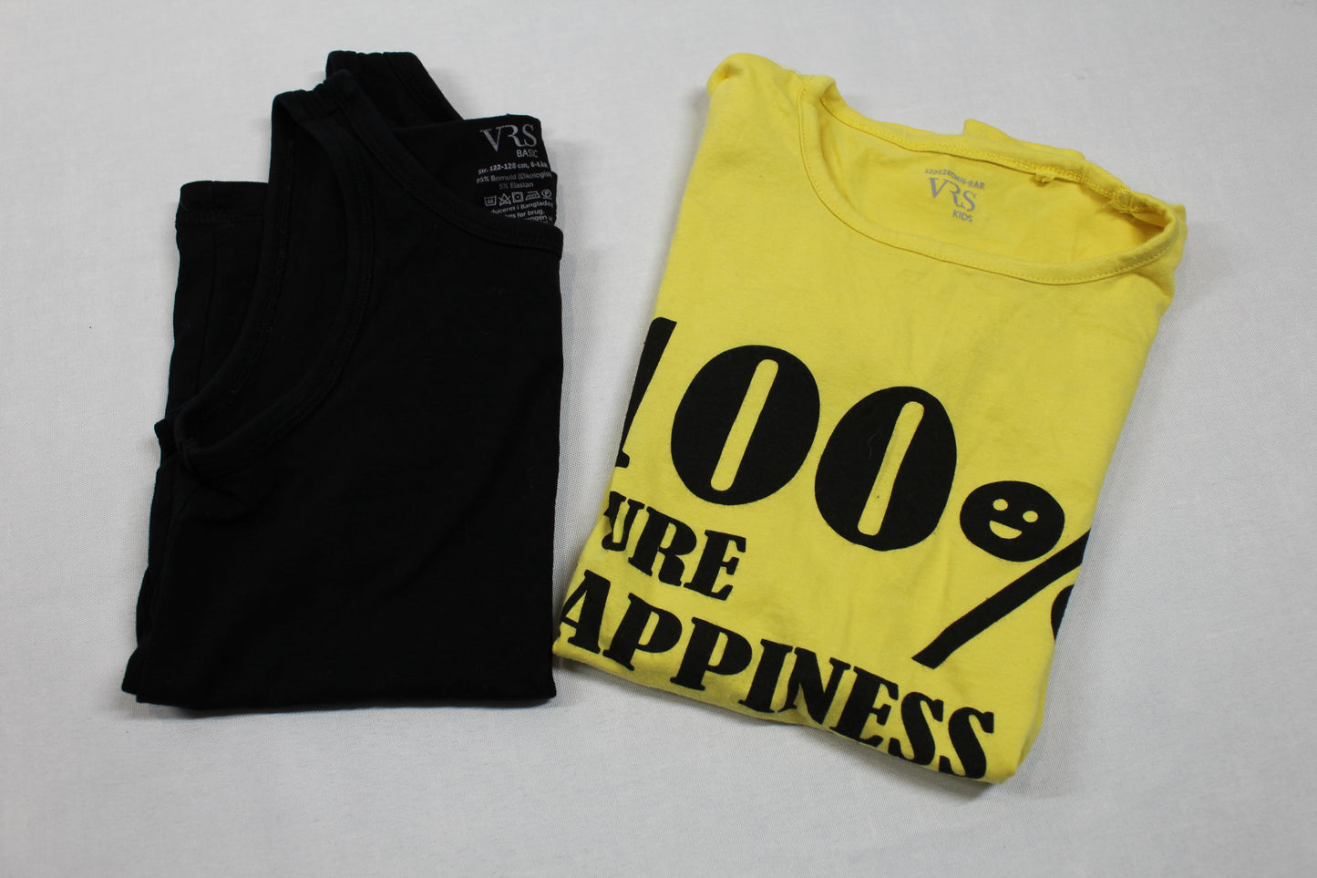 Set T-Shirts Ärmellos Schwarz Gelb Motiv Mädchen 122/128