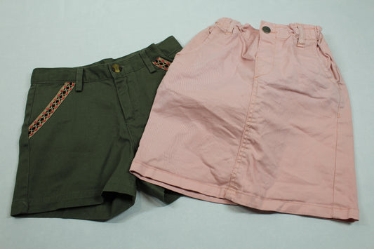 Set Rosa Rock Grüne Short Mädchen 122/128