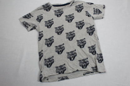 Set Kurze Hose Grau Schwarz T-Shirt Hellgrau Motiv Jungs 122/128