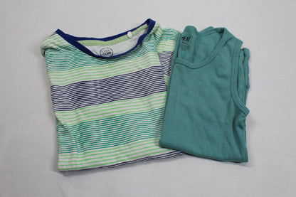 Set Uni T-Shirt Ärmellos T-Shirt Gestreift Jungs 122/128