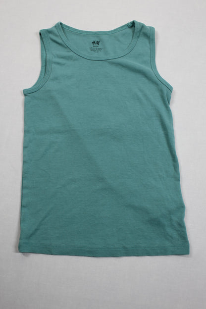 Set Uni T-Shirt Ärmellos T-Shirt Gestreift Jungs 122/128