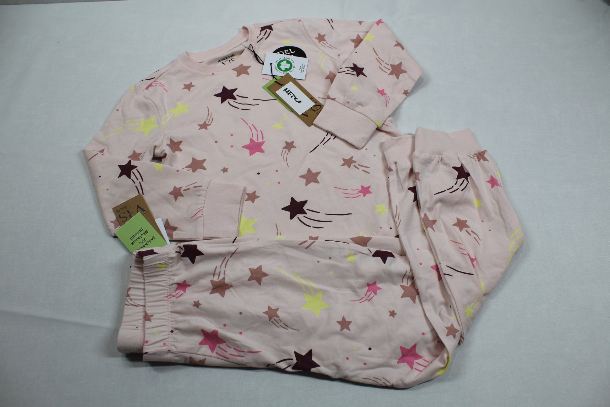 Leichter Schlafanzug Rosa Sterne Mädchen 98/104