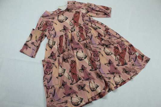 Kleid Hasen Motiv Farbenroh Mädchen 98/104